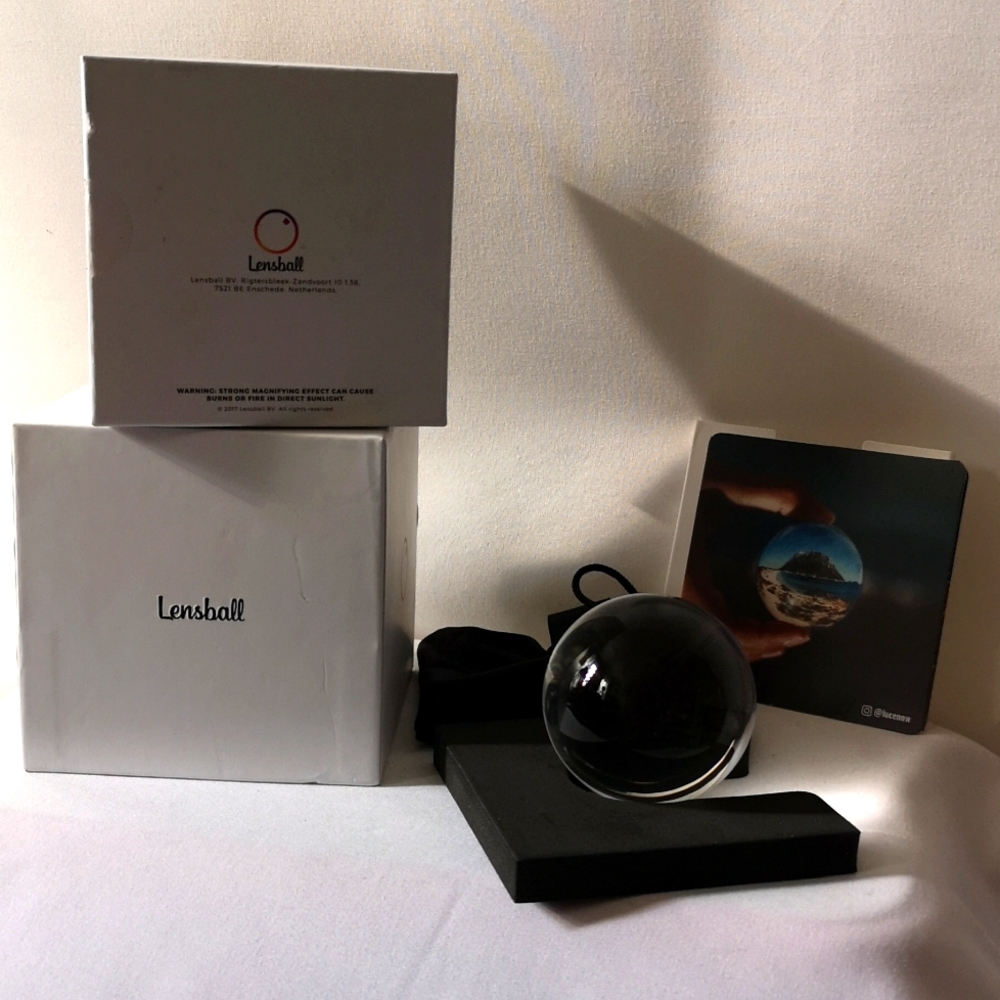 New in Box Lensball for Photography with Instruction Cards and Carry Case.